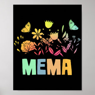  Bloemen Mema Shirt voor Vrouwen Moederdag Poster
