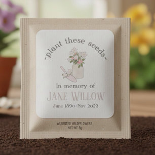 Bloemen Memorial Plant Seeds Vierkante Sticker