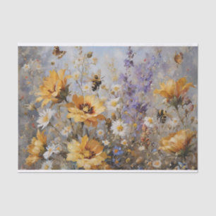 Bloemen met Bee's en Vlinders Decoupage Tissuepapier