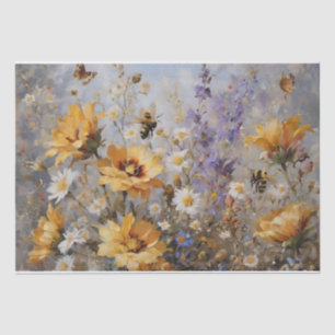 Bloemen met Bee's en Vlinders Decoupage Tissuepapier