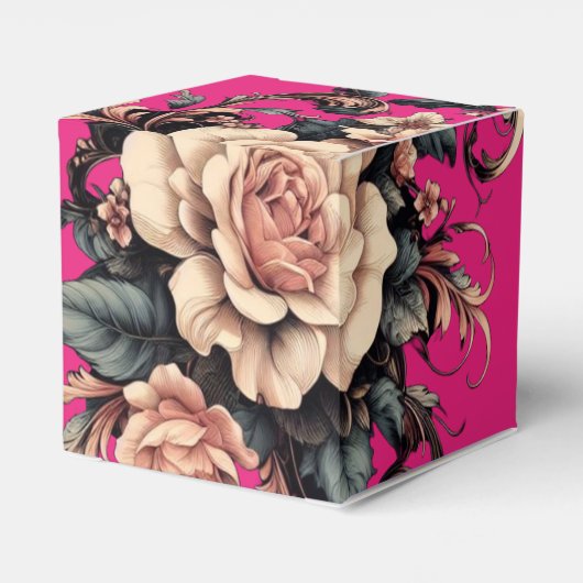 Bloemen met bladeren ontwerp van Rp Bedankdoosjes (Achterkant)