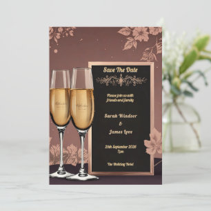 bloemen met champagne toast kaart