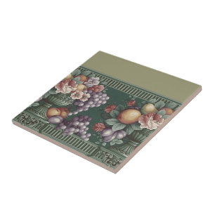 Bloemen met fruitmodel tegeltje