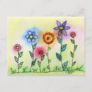 Bloemen met Halos Briefkaart