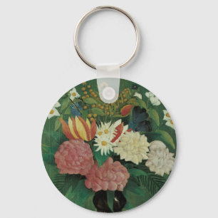 Bloemen met Ivy van Henri Rousseau,  Floral Sleutelhanger