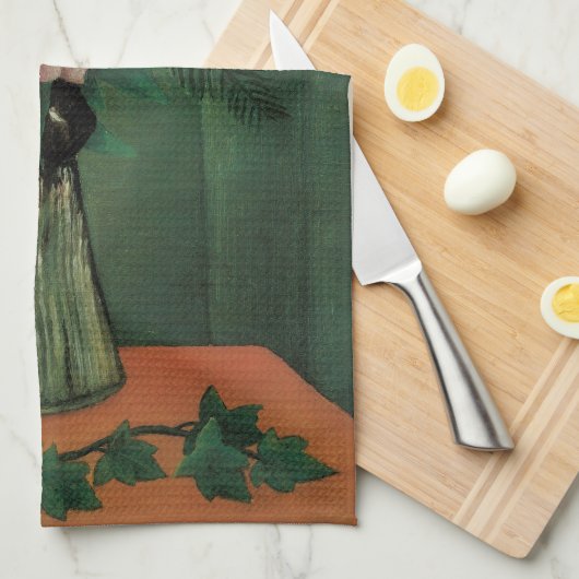 Bloemen met Ivy van Henri Rousseau,  Floral Theedoek (Quarter Fold)