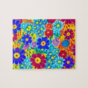 Bloemen met kleurrijke bloemen legpuzzel