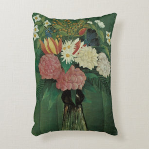 Bloemen met Klimop door Henri Rousseau, Vintage bl Accent Kussen