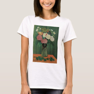 Bloemen met Klimop door Henri Rousseau, Vintage bl T-shirt