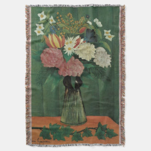 Bloemen met Klimop door Henri Rousseau, Vintage Fl Deken