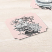  bloemen met mosterd roze kartonnen onderzetters (Gekanteld)