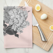 bloemen met mosterd roze theedoek (Quarter Fold)