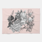 bloemen met mosterd roze theedoek (Horizontaal)