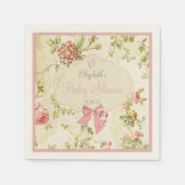 Bloemen Met Perzik Bow Baby shower Servetten (Voorkant)
