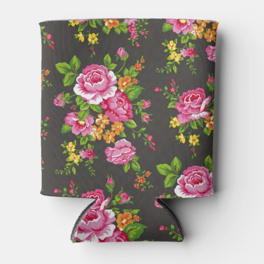 Bloemen met Roze Rozen Blikjeskoeler (Voorkant)