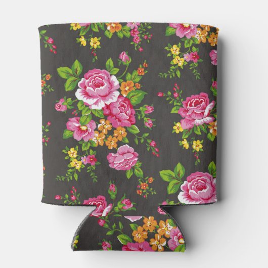 Bloemen met Roze Rozen Blikjeskoeler (Achterkant)