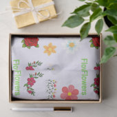 Bloemen met tekstpatroon op grijs tissuepapier (Geschenk)