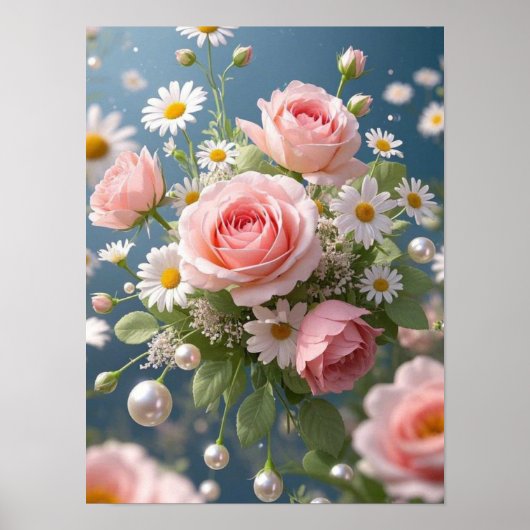 Bloemen met tijdloze extravagante elegantie poster (Voorkant)