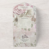  bloemen met vlinder all in one uitnodiging (Buitenkant)