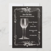 Bloemen Met Zilveren Champagne Toast Kaart (Voorkant)