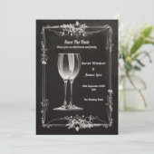 Bloemen Met Zilveren Champagne Toast Kaart (Staand voorkant)