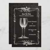 Bloemen Met Zilveren Champagne Toast Kaart (Voorkant / Achterkant)