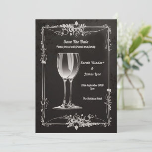 Bloemen Met Zilveren Champagne Toast Kaart