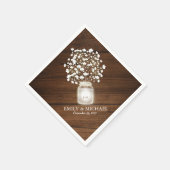 Bloemen metselaar pot rustieke bruiloft servet (Hoek)