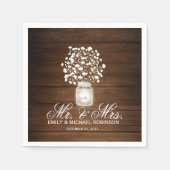 Bloemen metselaar pot rustieke bruiloft servet (Voorkant)