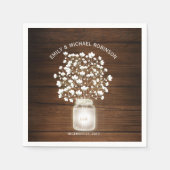 Bloemen metselaar pot rustieke bruiloft servetten (Voorkant)