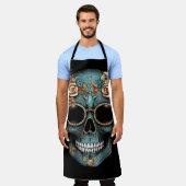 Bloemen Mexicaanse schedel Dag van de Dode Dia De  Schort (Gedragen)