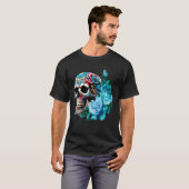 Bloemen Mexicaanse schedel Dag van de Dode Dia De  T-shirt (Voorkant volledig)