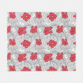 Bloemen Mid Century 40s Style Bed Throw Fleece Deken (Voorkant (Horizontaal))