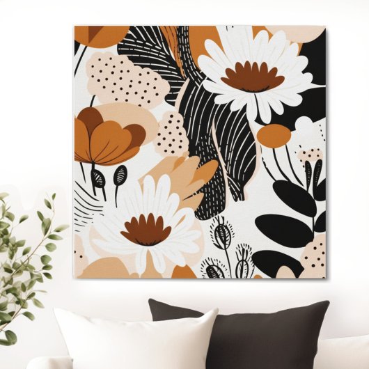 Bloemen Mid Century Moderne Boho Print