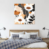 Bloemen Mid Century Moderne Boho Print (Insitu (Slaapkamer))