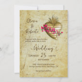 Bloemen Milagro Hart Mexicaanse bruiloft Kaart (Voorkant)