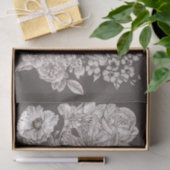  bloemen, modern ivoor en grijs tissuepapier (Geschenk)