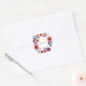 Bloemen Moderne Eigen Naam Professioneel Vierkante Sticker (Envelop)