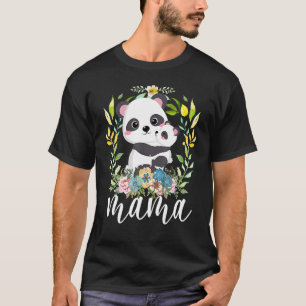 Bloemen Moeder & Leuke Baby Panda Dier Mama Moeder T-shirt