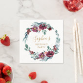 Bloemen Moeder's Zegen Partij Gepersonaliseerd Servet (Insitu)