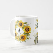 Bloemen Mok Gepersonaliseerde Monogram Aangepaste  (Voorkant links)