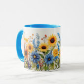 Bloemen mok, koffie mok, mok, thee mok (Voorkant links)