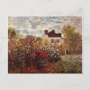 bloemen monet-tuin-in-argenteuil-zon briefkaart