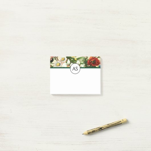 bloemen monogram bloem land post-it® notes (Op bureau)