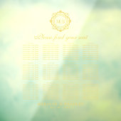 Bloemen Monogram Goud Trouwstoel Grafiek Raamsticker (Vel 3)