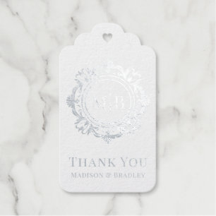 Bloemen Monogram Huwelijk Bedankt Cadeaulabels