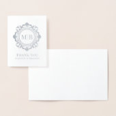 Bloemen Monogram Huwelijk Bedankt Folie Kaarten (Display)