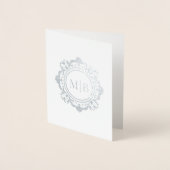  Bloemen Monogram Huwelijk Dank u Foto Folie Kaarten (Voorkant)