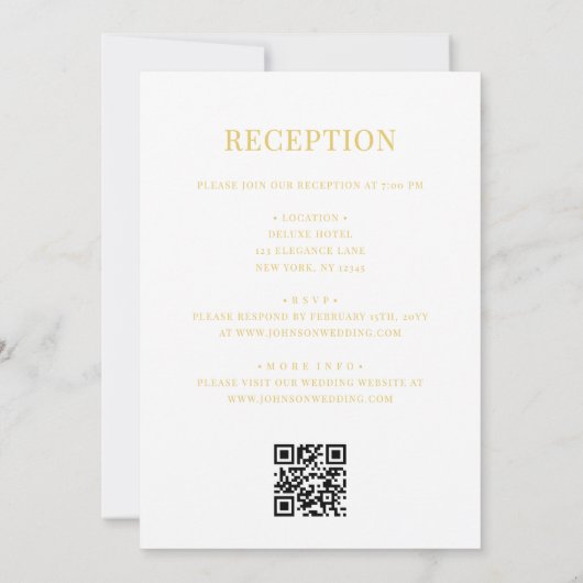 Bloemen Monogram Huwelijk Elegant Goud Kaart (Achterkant)