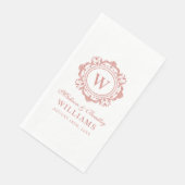  Bloemen Monogram Huwelijk Elegant Roos Goud Servet (Hoek)